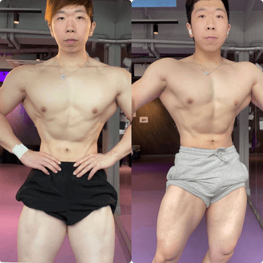 Real size added, especially through the legs, while leaning out.